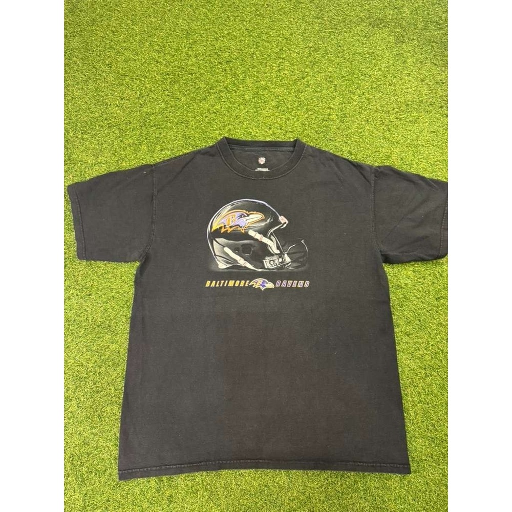 Vintage Baltimore‎ Ravens T Shirt Mens Large Black 100% Cotton NFL  Crewneck